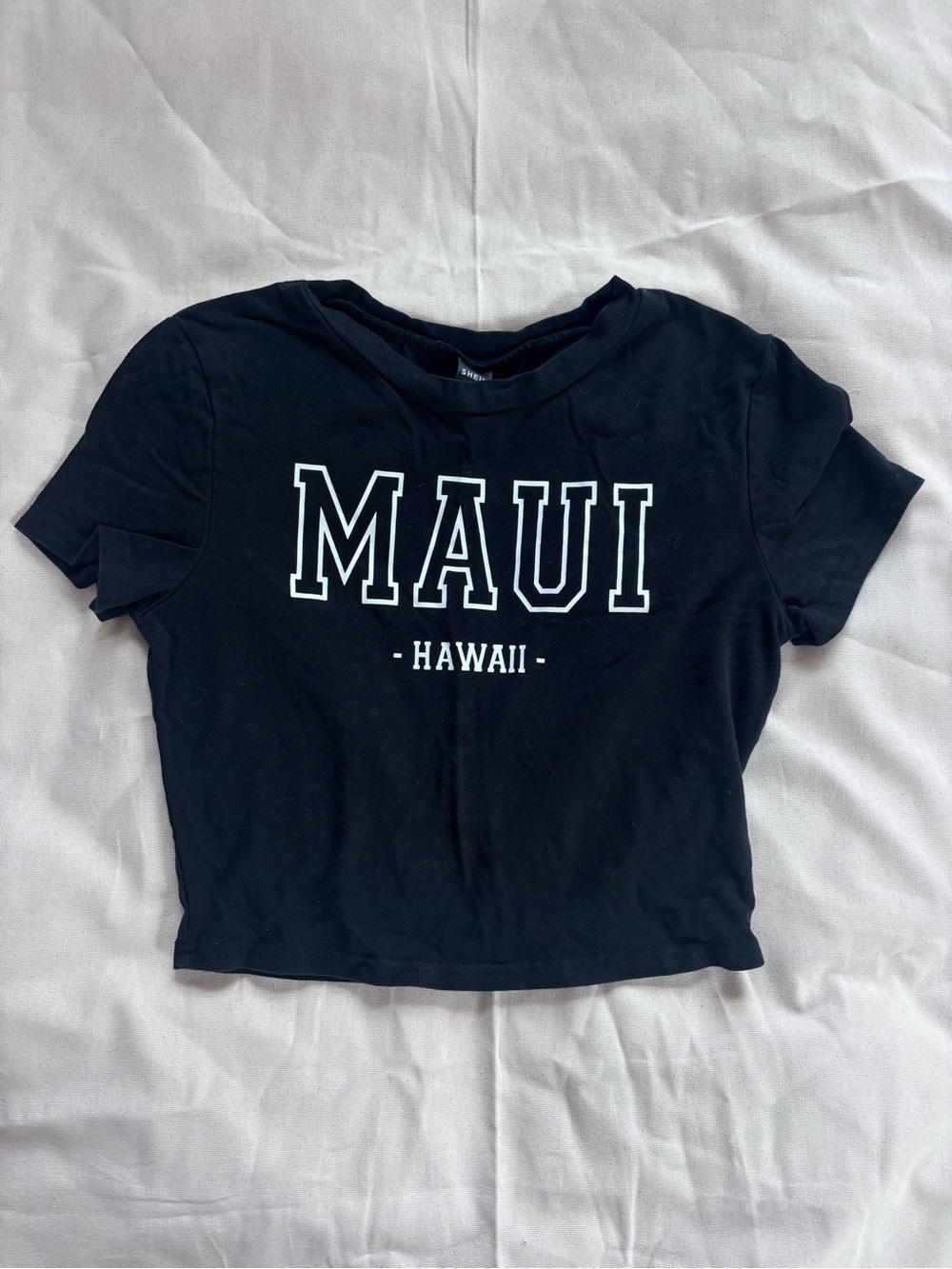 SHEIN Black 'MAUI - HAWAII' Graphic Short Sleeve Tee